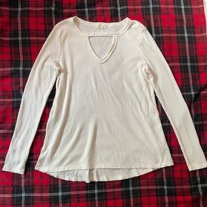 Anthropology oversized white long sleeve shirt